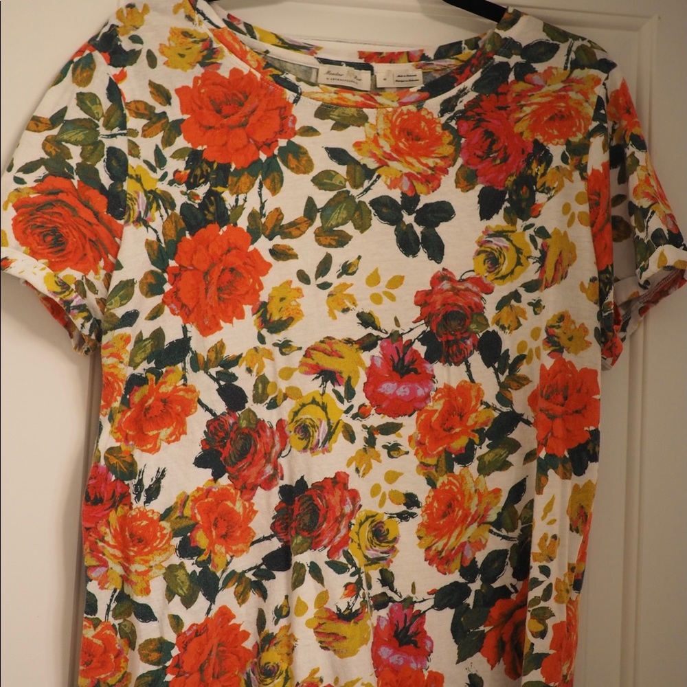 Meadow Rue | Anthropologie | Rose Floral Tee